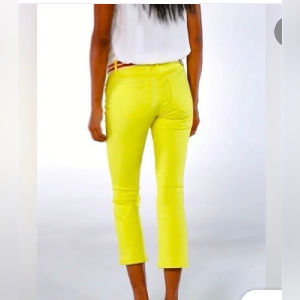 Cabi Kick Back Kick Flare Crop Yellow Jeans Sz 2  NWOT *S - Picture 3 of 7